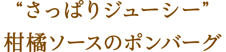 “さっぱりジューシー”柑橘ソースのポンバーグ